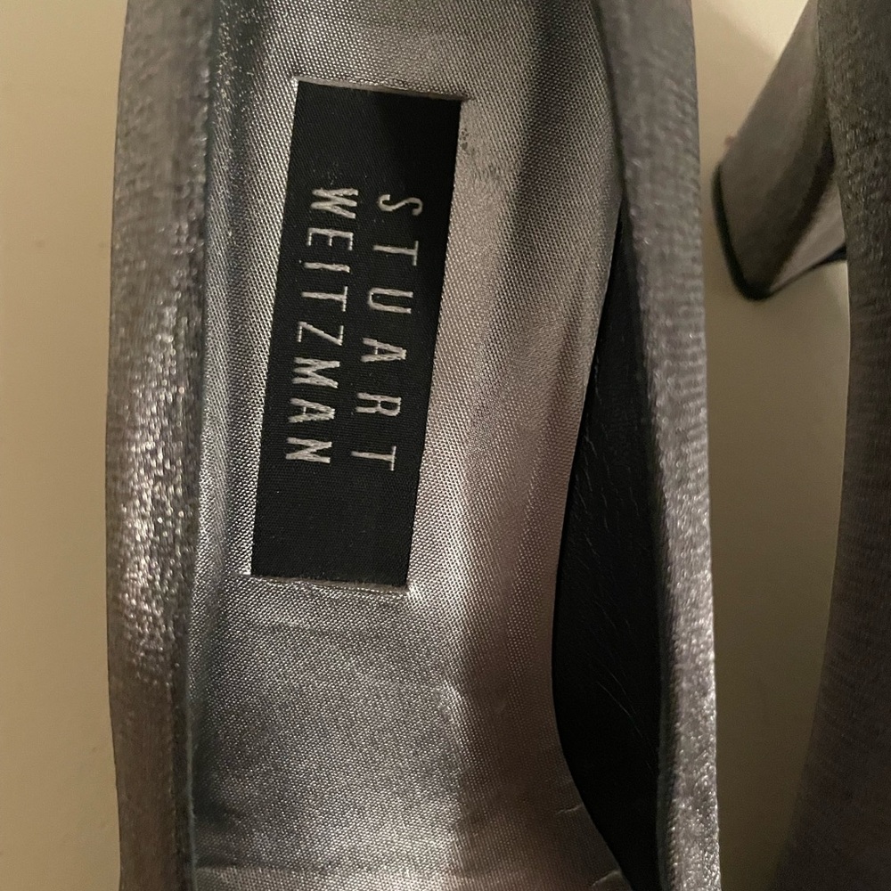 Vintage Stuart Weitzman Gunmetal Shimmer Pumps/Heels Size 7 Made In Spain - Picture 3 of 6